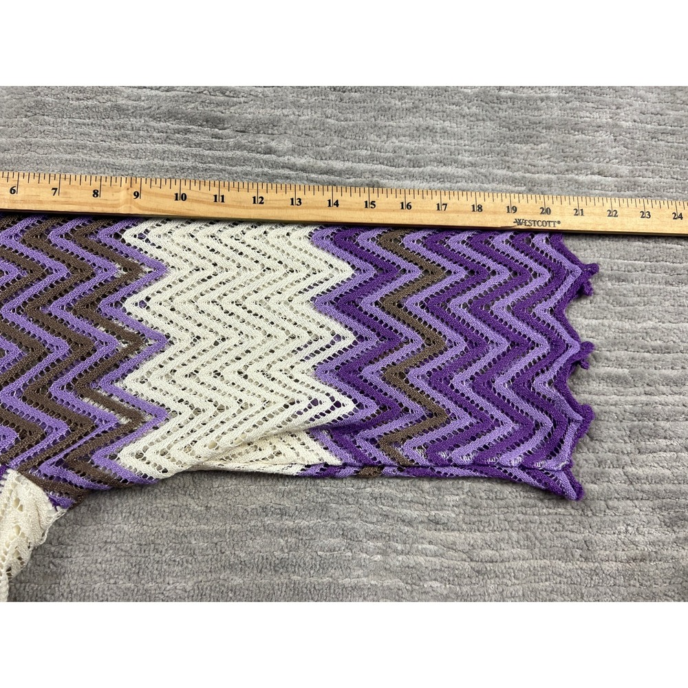 Fresh‎ of LA Dress Womens 3X Purple Chevron Crochet Knit 3/4 Sleeve Shift KD4647 - Picture 10 of 14